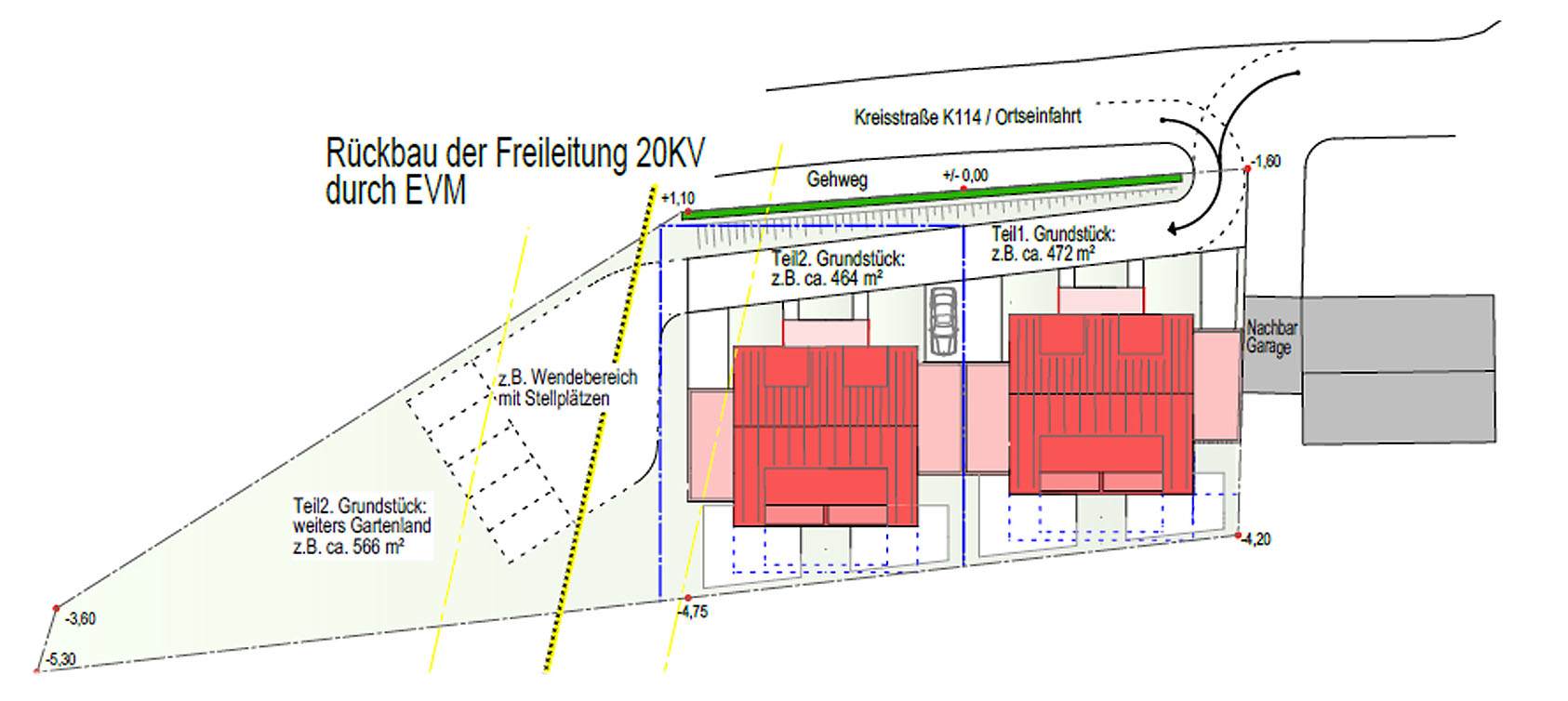 Projektentwicklung DHH Skizze Grundriss